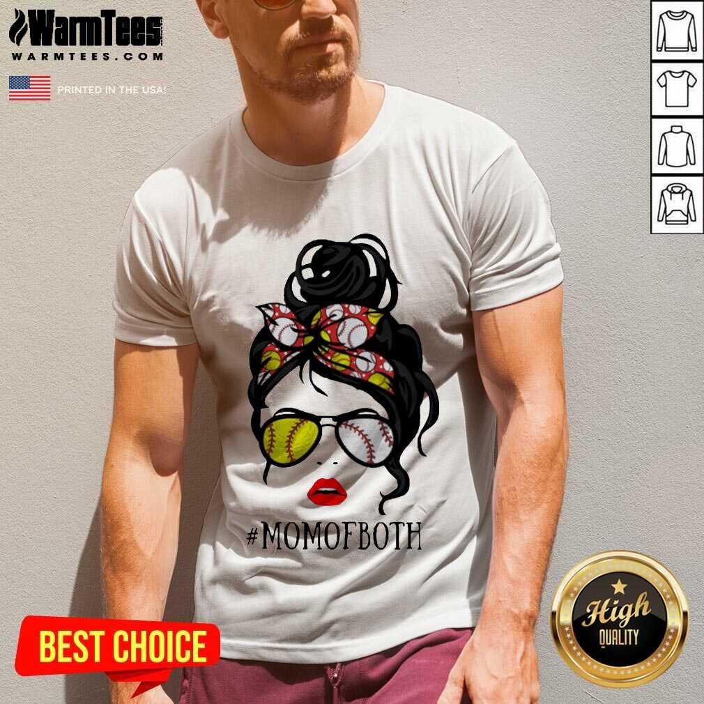 Vip Mom Both Softball Baseball 2021 Shirt - Image 2