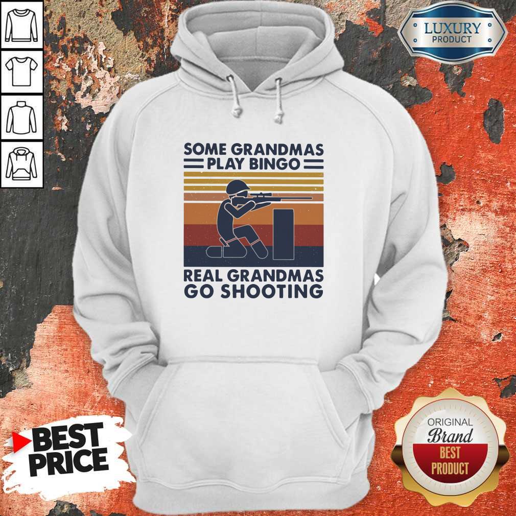 Vip Some Grandmas Play Bingo Real Grandmas Go Shooting Vintage Retro Shirt - Image 5