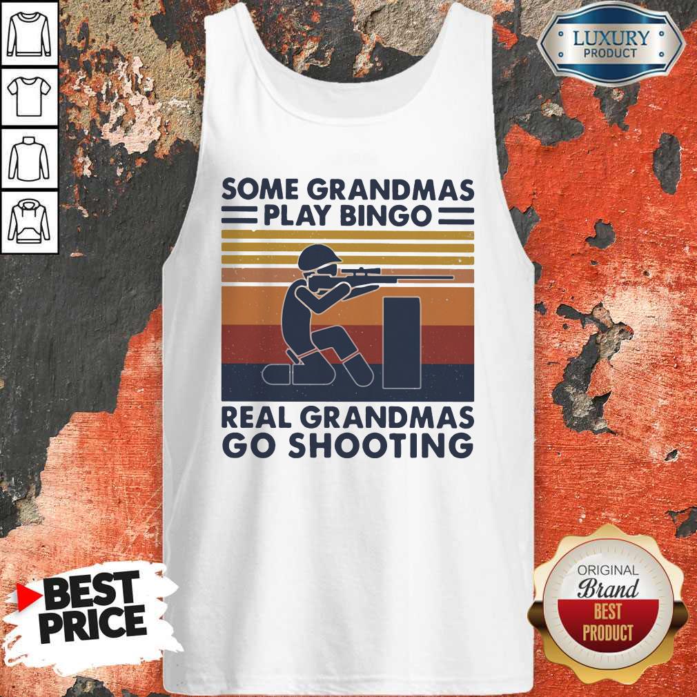 Vip Some Grandmas Play Bingo Real Grandmas Go Shooting Vintage Retro Shirt - Image 3