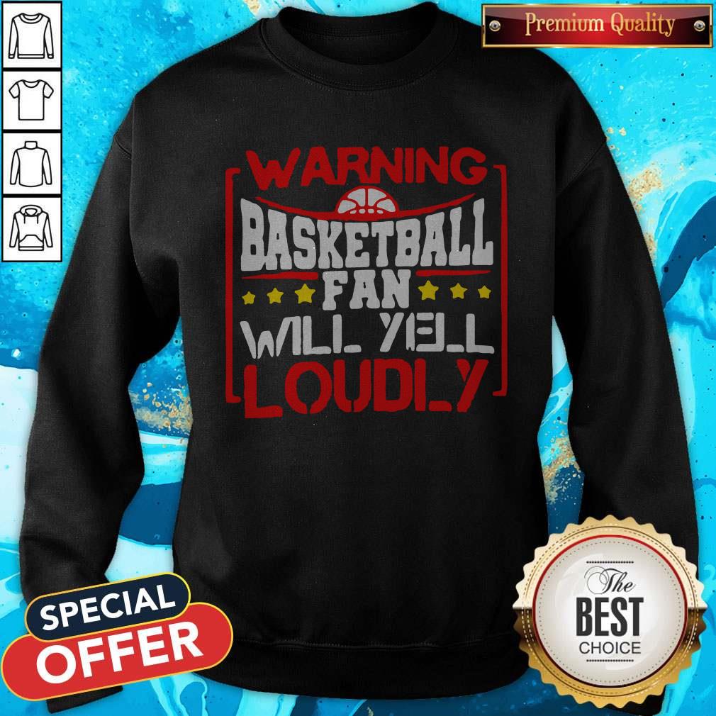 Warning Basketball Fan Will Yell Loudly Stars Shirt - Image 4
