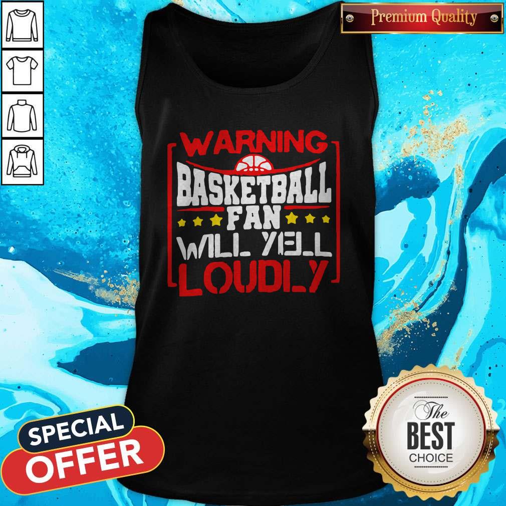 Warning Basketball Fan Will Yell Loudly Stars Shirt - Image 3