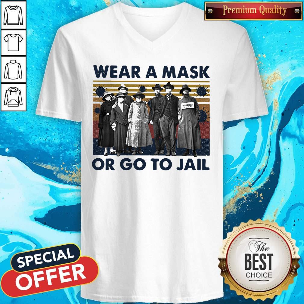 Wear A Mask Or Go To Jakl Coronavirus Vintage Retro Shirt - Image 2
