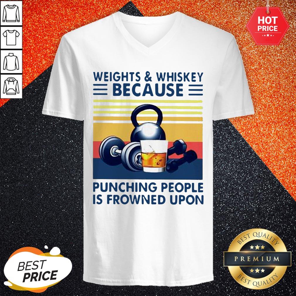 Weights And Whiskey Because Punching People Is Frowned Upon Shirt - Image 2