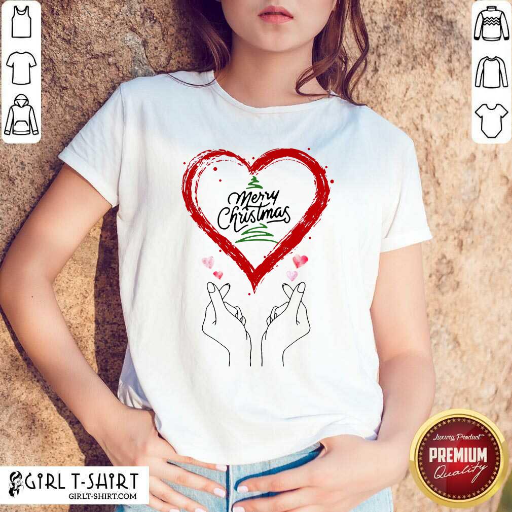 Well Merry Christmas Finger Heart Shirt