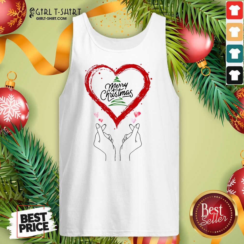 Well Merry Christmas Finger Heart Shirt - Image 4