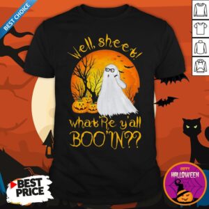 Well Sheet What're Y'all Boo In Ghost Pumpkin Sunset Halloween Shirt
