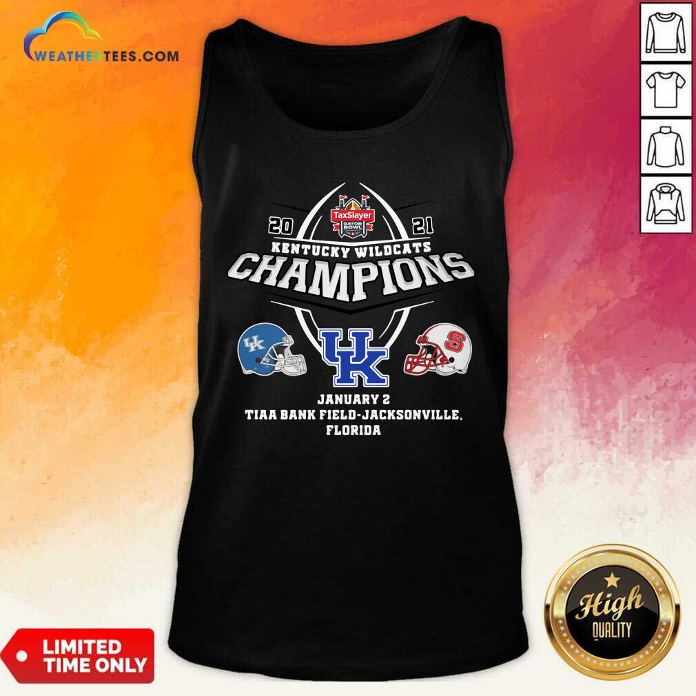 Awesome Kentucky Wildcats Champions January 2 Tiaa Bank Field Jacksonville Florida Shirt - Image 3