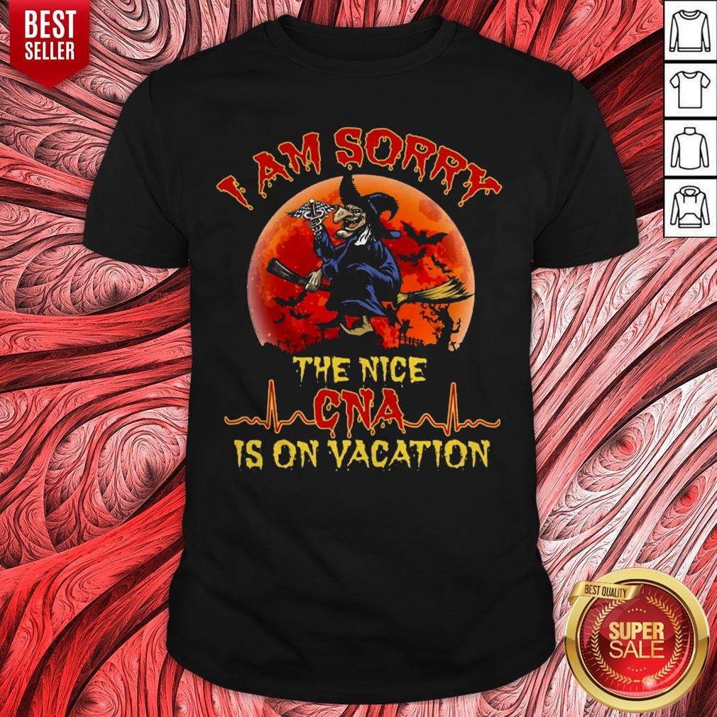 Witch I Am Sorry The Nice CNA Is On Vacation Moon Halloween Shirt