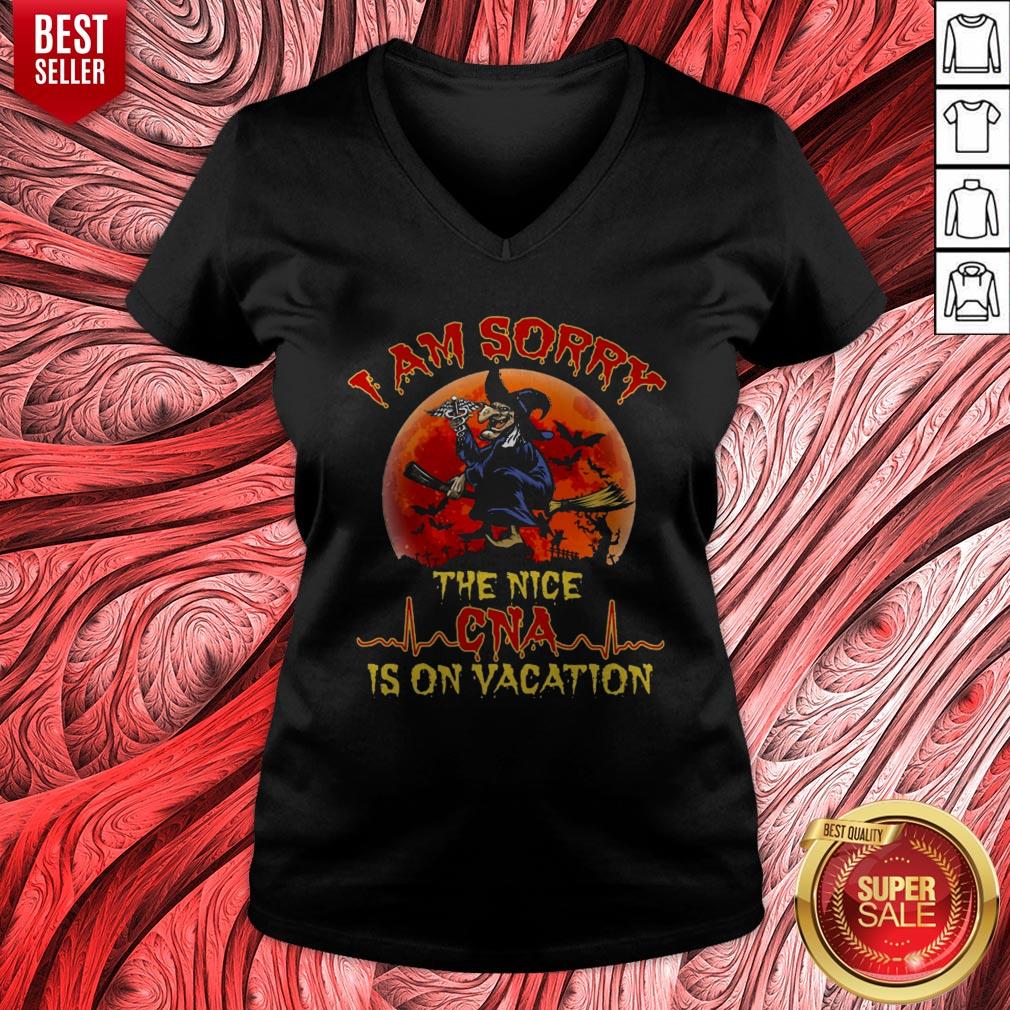 Witch I Am Sorry The Nice CNA Is On Vacation Moon Halloween Shirt - Image 4