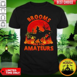 Witch Riding Dinosaurs Brooms Are For Amateurs Halloween Shirt