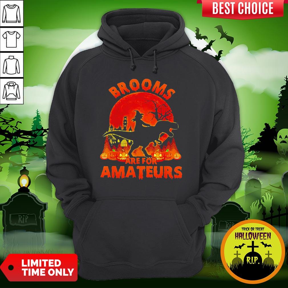Witch Riding Dinosaurs Brooms Are For Amateurs Halloween Shirt - Image 5
