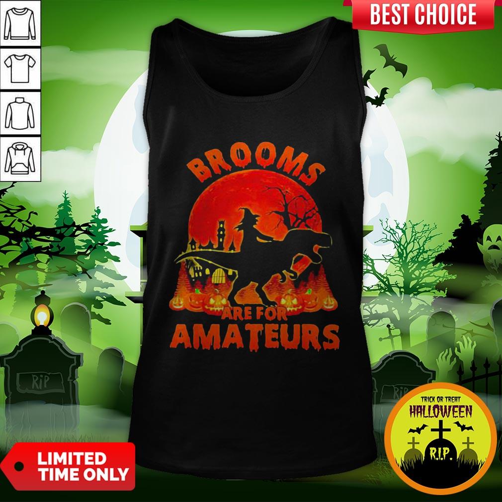 Witch Riding Dinosaurs Brooms Are For Amateurs Halloween Shirt - Image 3