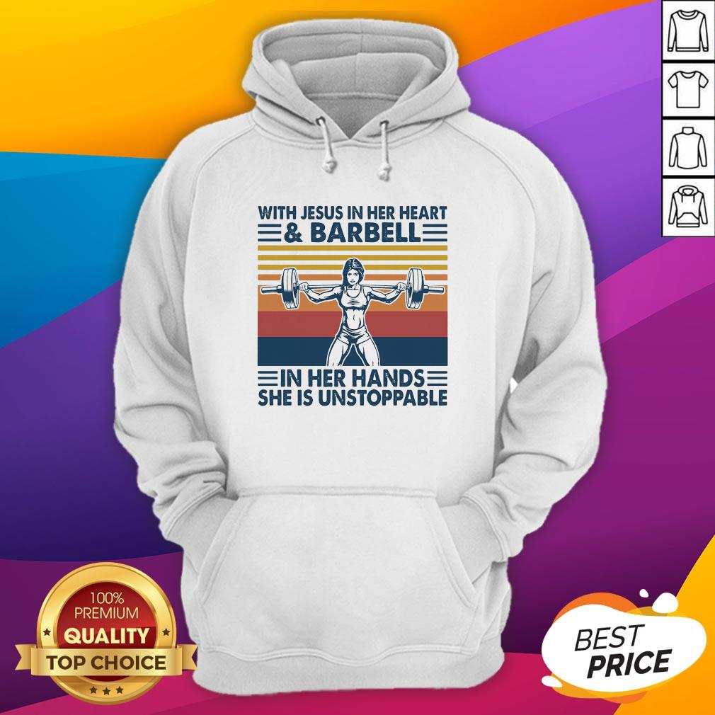 With Jesus In Her Heart & Barball In Her Hands She Is Unstoppable Shirt - Image 3