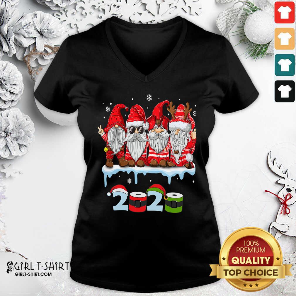 Wonder Merry Christmas Gnomes Wear Mask 2020 Quarantine Xmas Shirt - Image 2