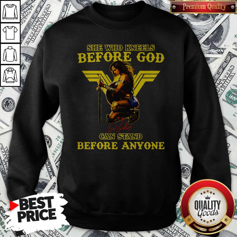 Wonder Woman She Who Kneels Before God Can Stand Before Anyone Shirt - Image 5