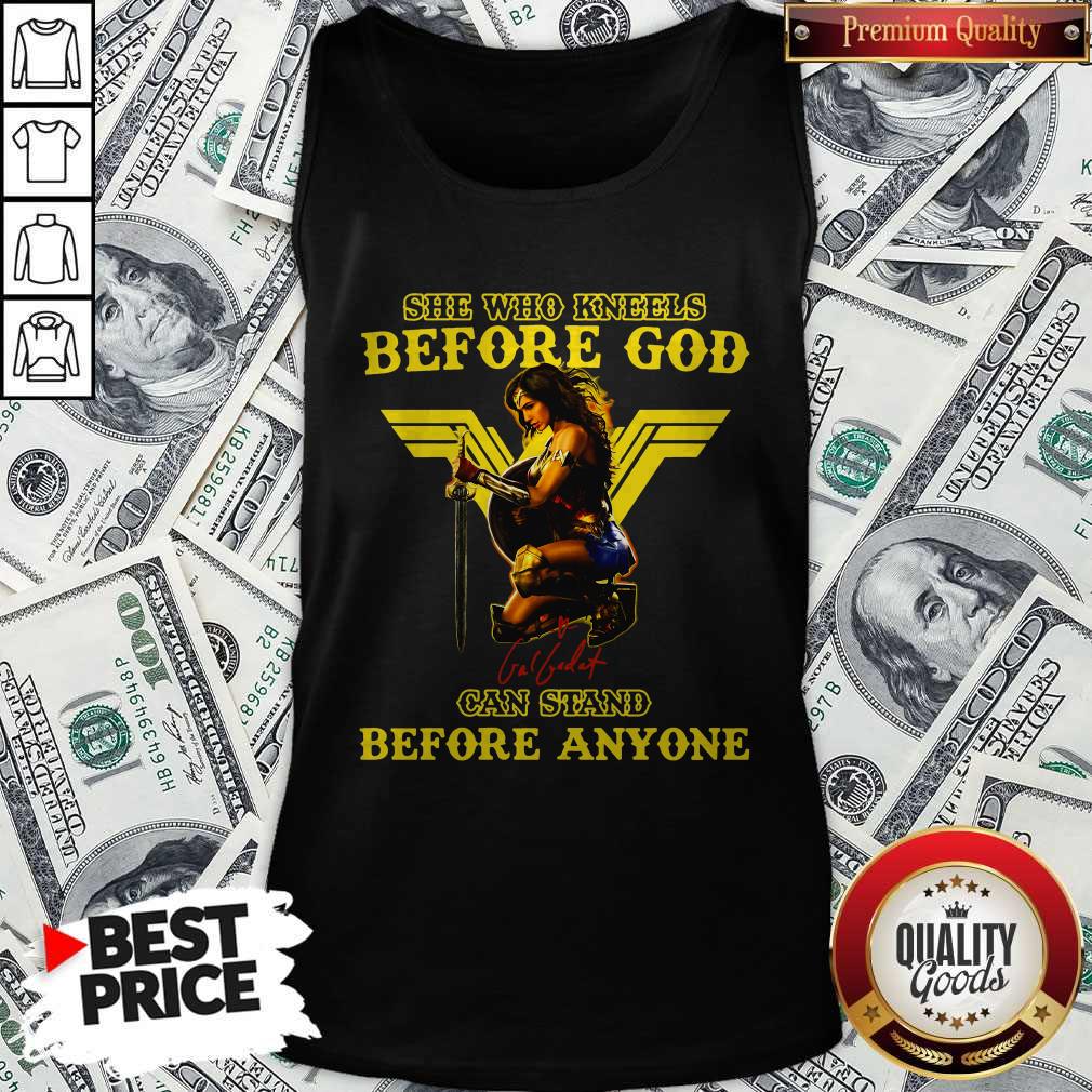 Wonder Woman She Who Kneels Before God Can Stand Before Anyone Shirt - Image 4