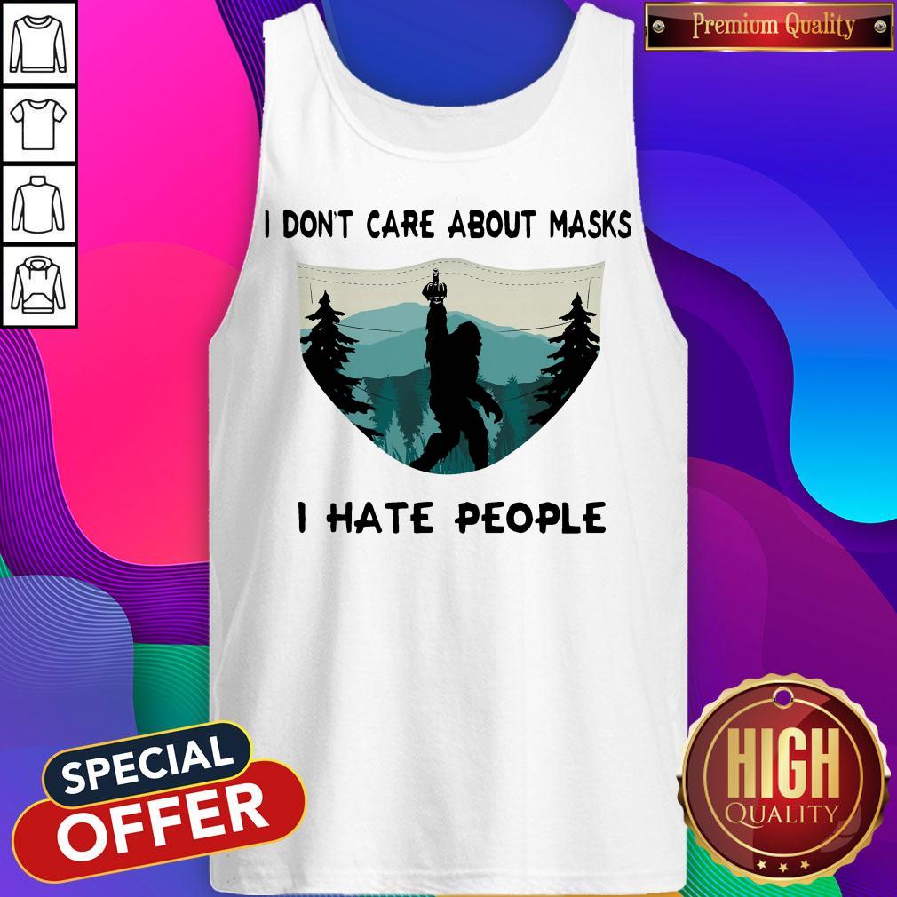 Wonderful Bigfoot I Don’t Care About Mask I Hate People Shirt - Image 3