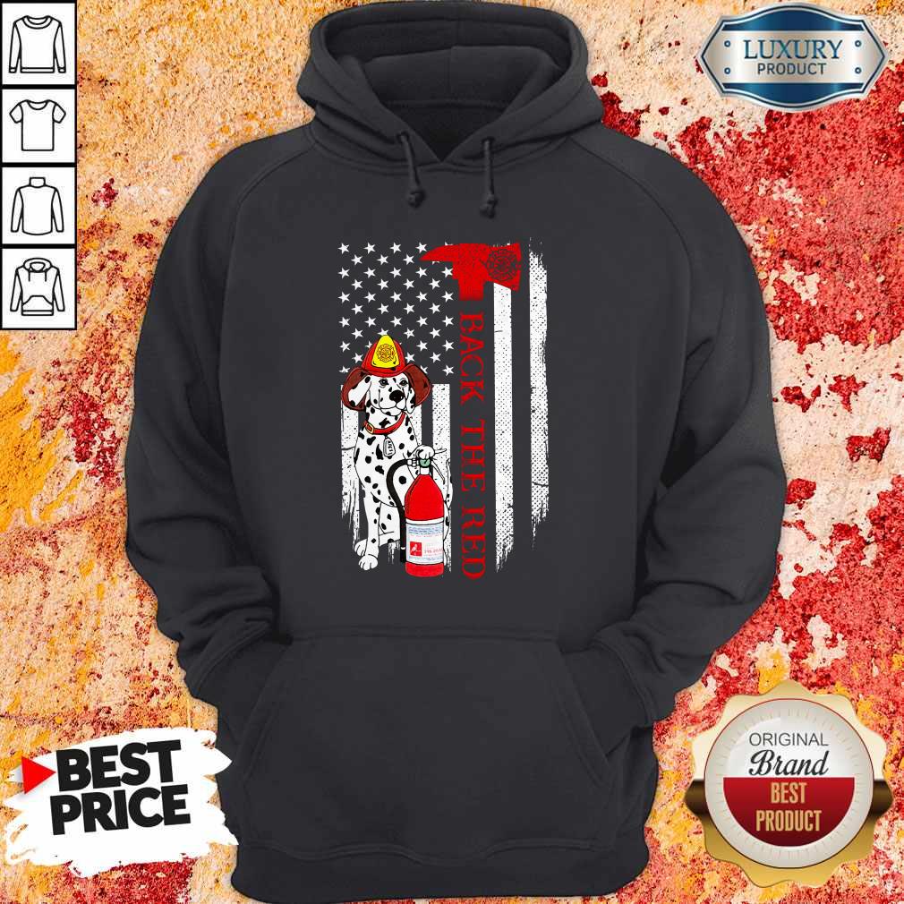 Wonderful Firefighter Dog Back The Red American Flag Shirt - Image 5