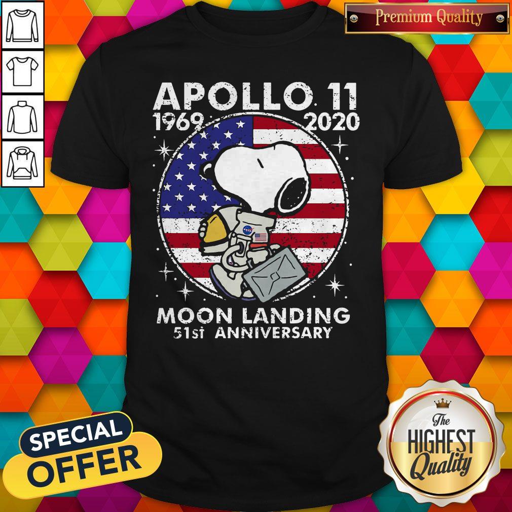 Wonderful Snoopy American Flag Apollo 11 1969 2020 Moon Landing 51st Anniversary Shirt