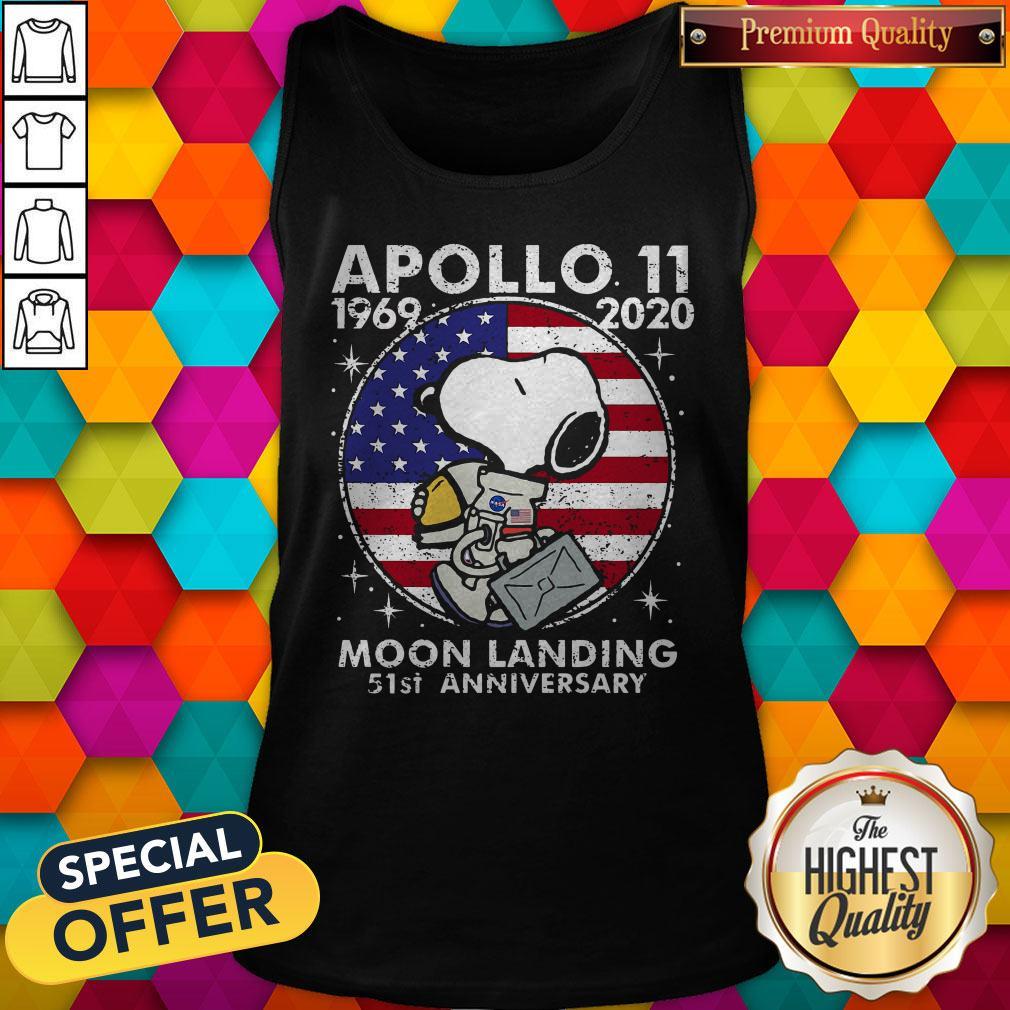 Wonderful Snoopy American Flag Apollo 11 1969 2020 Moon Landing 51st Anniversary Shirt - Image 3