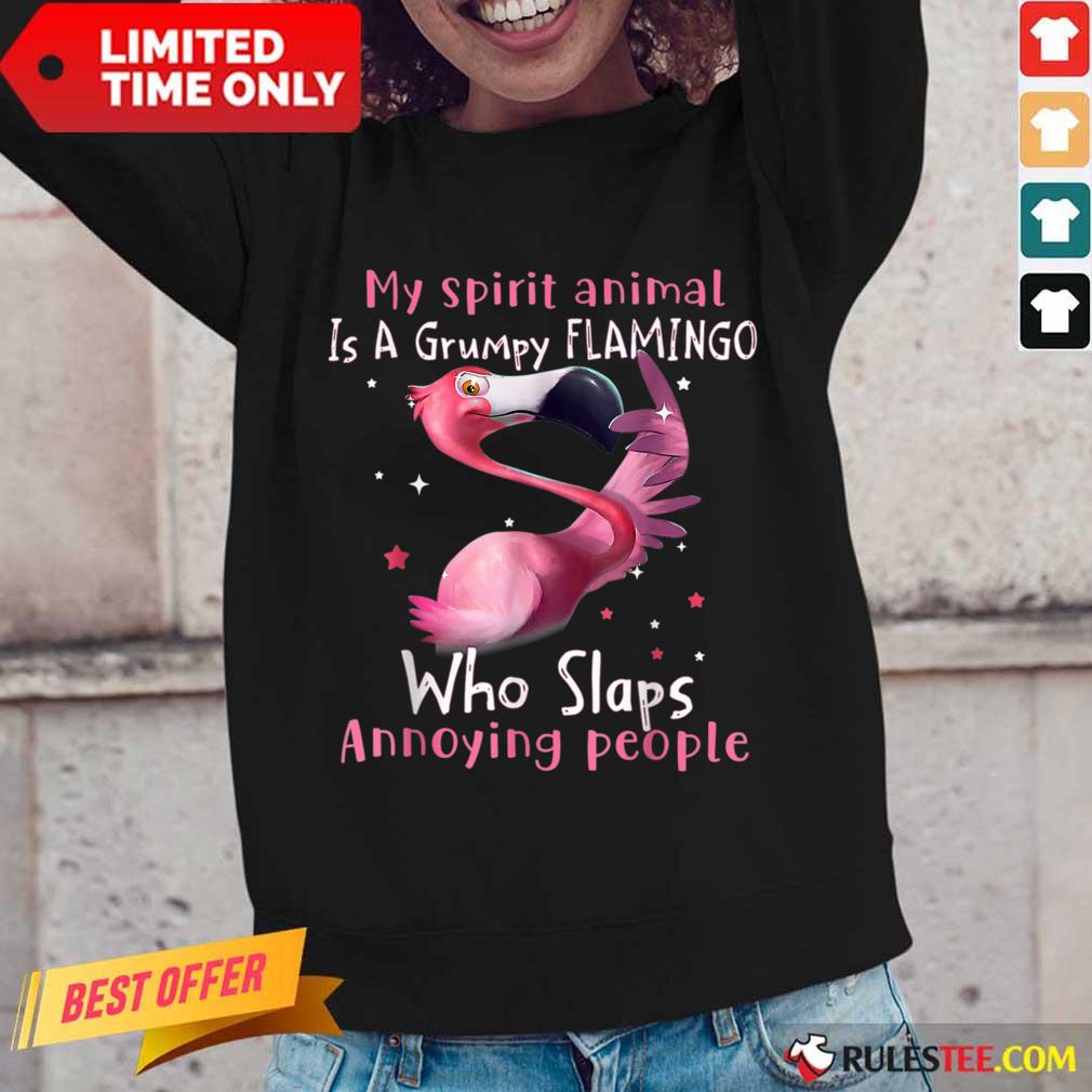 Wonderful Spirit Animal Grumpy Flamingo Shirt - Image 5