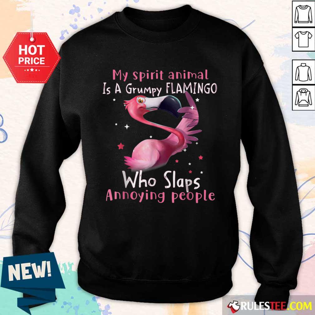 Wonderful Spirit Animal Grumpy Flamingo Shirt - Image 4