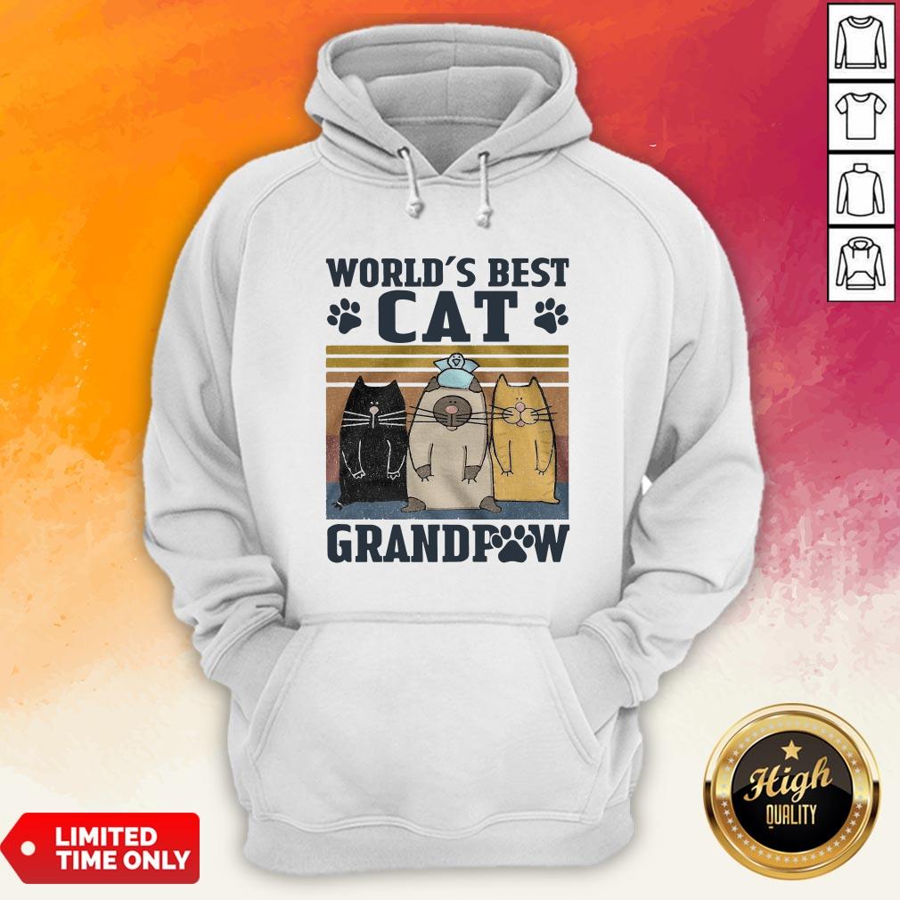 Worlds Best Cat Grandpaw Vintage Shirt - Image 2