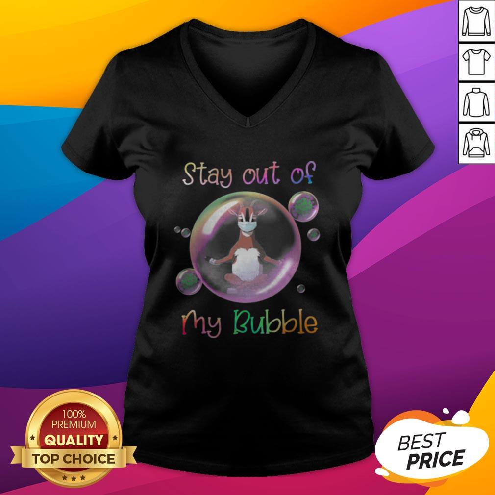 Yoga Goat Mask Stay Out Of My Bubble Covid 19 Shirt - Image 4