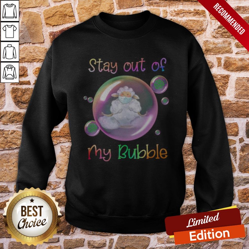Yoga Sheep Mask Stay Out Of My Bubble Covid 19 T-Shirt - Image 4