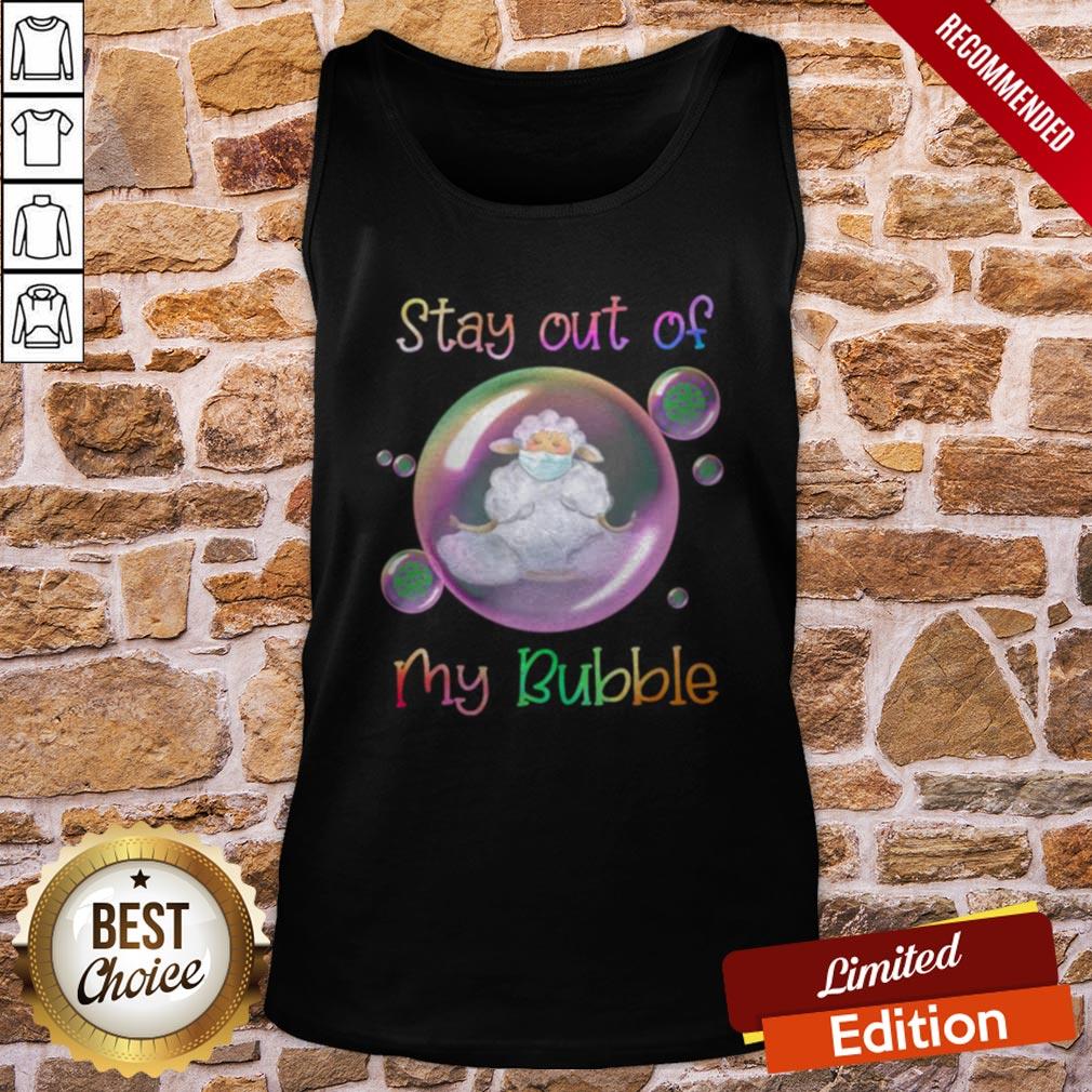 Yoga Sheep Mask Stay Out Of My Bubble Covid 19 T-Shirt - Image 3