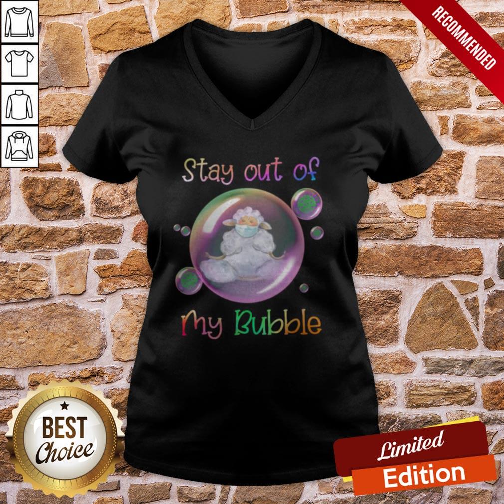 Yoga Sheep Mask Stay Out Of My Bubble Covid 19 T-Shirt - Image 2