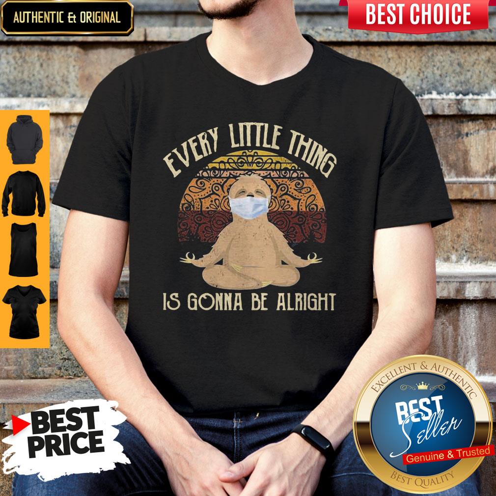 Yoga Sloth Mask Every Little Thing Is Gonna Be Alright Vintage Shirt