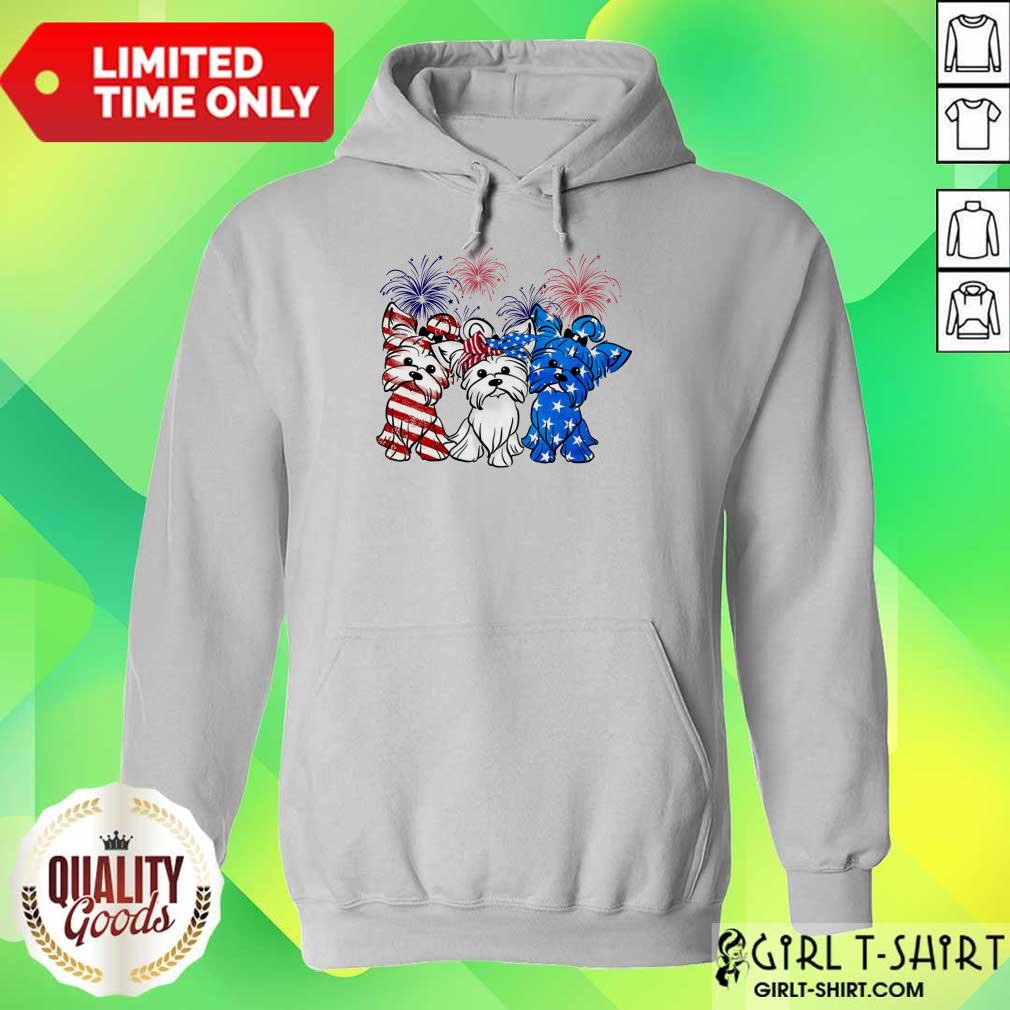 Yorkshire Terrier American Flag And Firework Shirt - Image 3