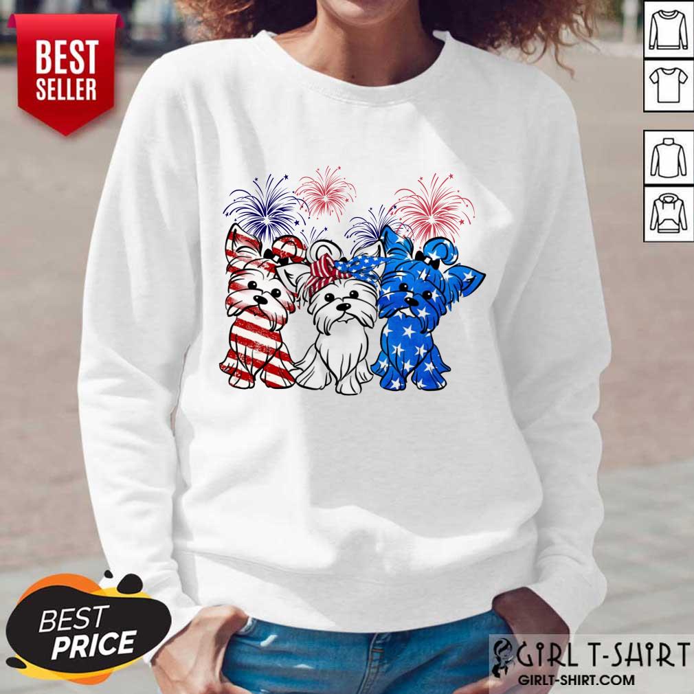 Yorkshire Terrier American Flag And Firework Shirt - Image 5