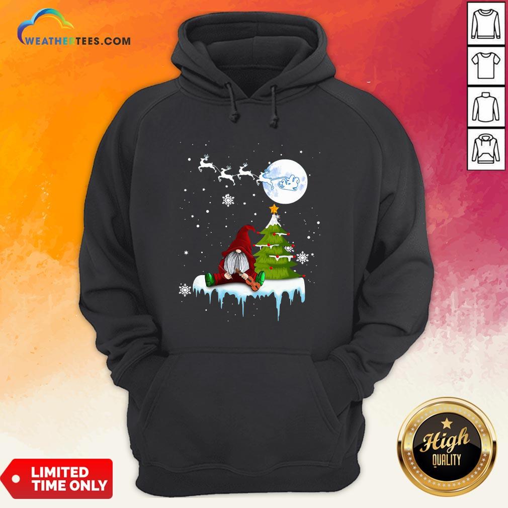 Young Funny Gnome Play Violin Merry Christmas Shirt - Image 2
